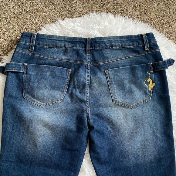 Phat Fashions Baby Phat Cropped Jeans Silver Label Vintage Womens Size 15 - Picture 3 of 10